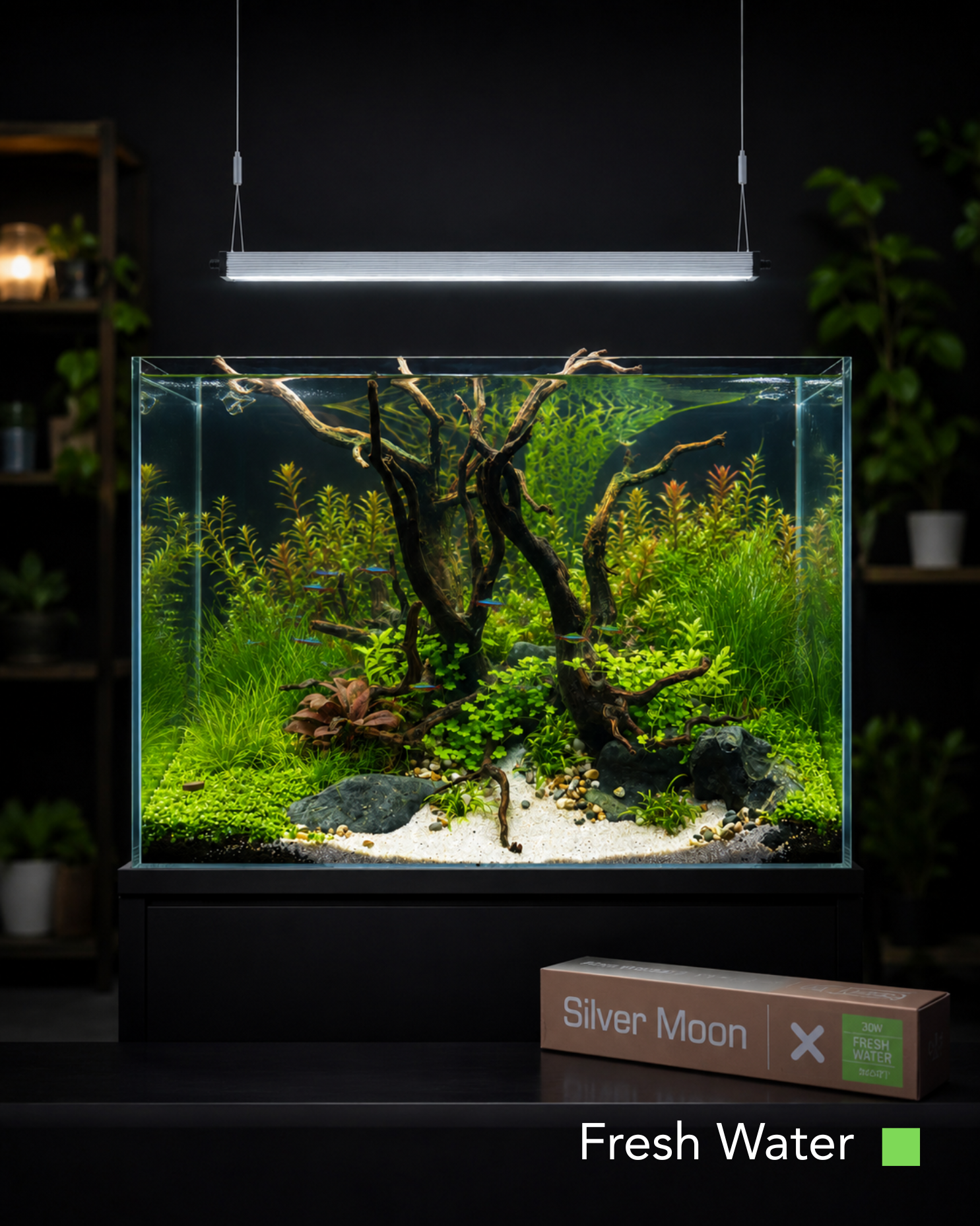 GNC SilverMoon X FW - Dolce - Barra LED per acquari d'acqua dolce con piante da 35 a 150 cm - immagine 2