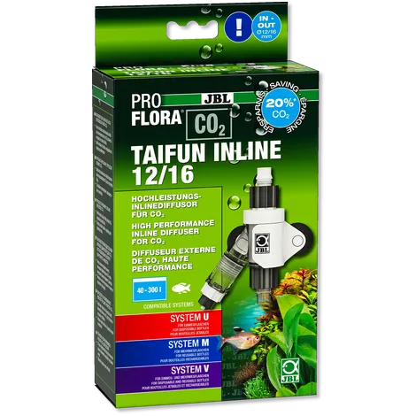 JBL Proflora Co2 Taifun inline 12/16 - Diffusore per tubi da 12-16 mm da montare lungo la mandata del filtro