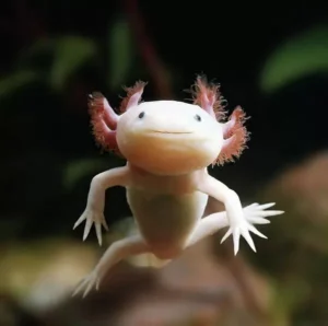 Ambystoma Mexicanum Pink - Axolotl Rosa occhio nero leucistico 6-10 cm
