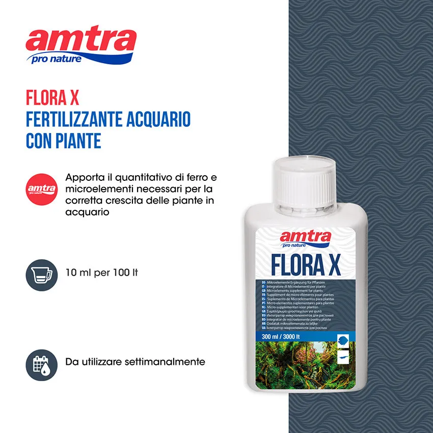 Amtra Flora X - 150 ml - fertilizzante liquido a base di ferro e microelementi