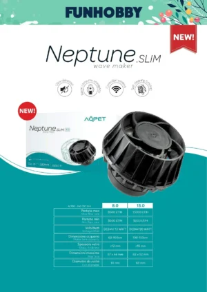 Aqpet Neptune Wave SLIM 8.0 - pompa di movimento elettronica con controller regolabile 3000-8500 lt/h - 13W