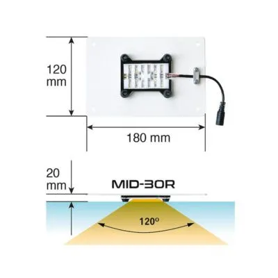 Skylight Mid-30R Intense 9.6w - 2 lampade - plafoniere led per terrari 60x45x60h cm con alimentatore e diramatore