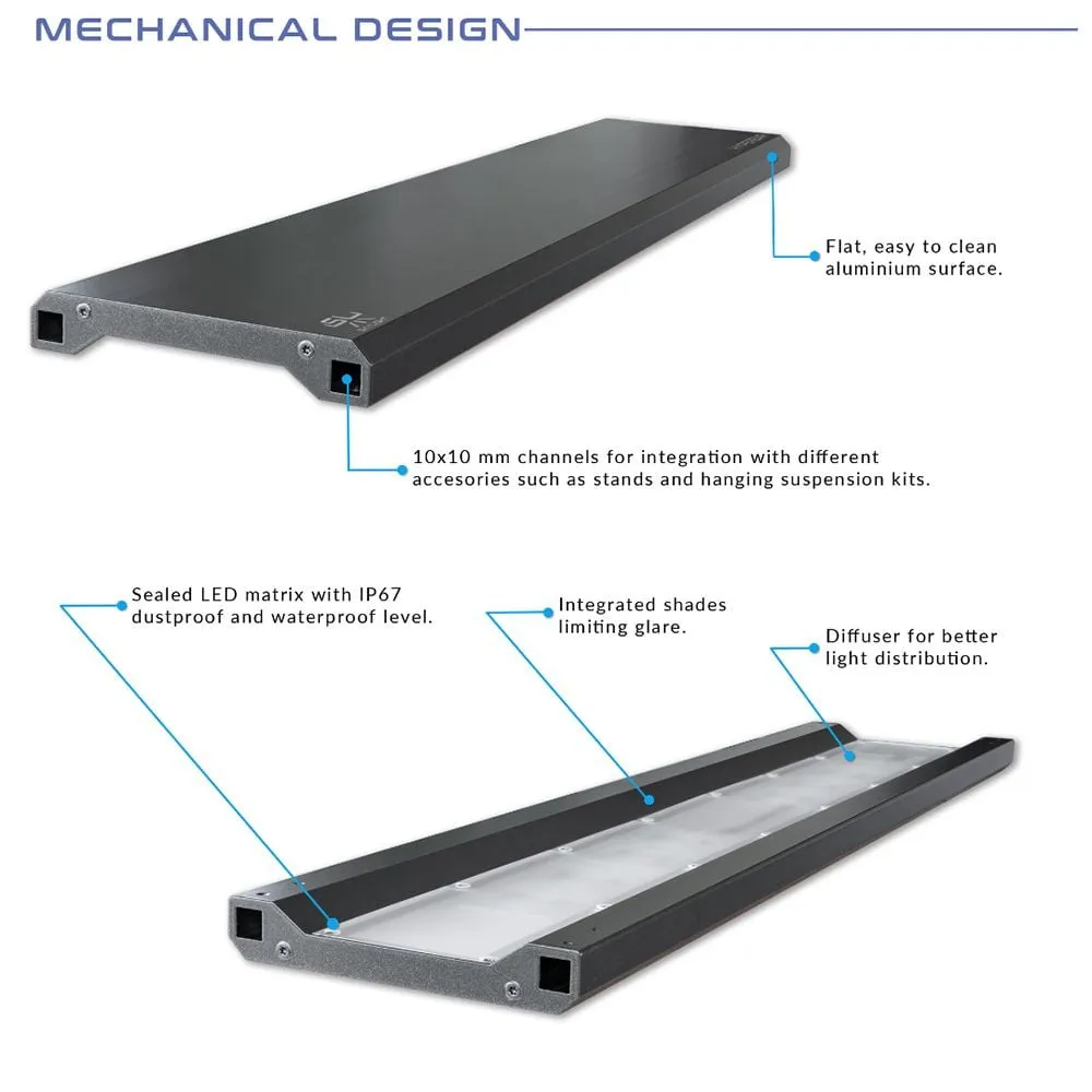Skylight Hyperbar FXS.15 Freshwater 16w - 15x13 cm - plafoniera per acquario d'acqua dolce o terrario di 20-30 cm con app
