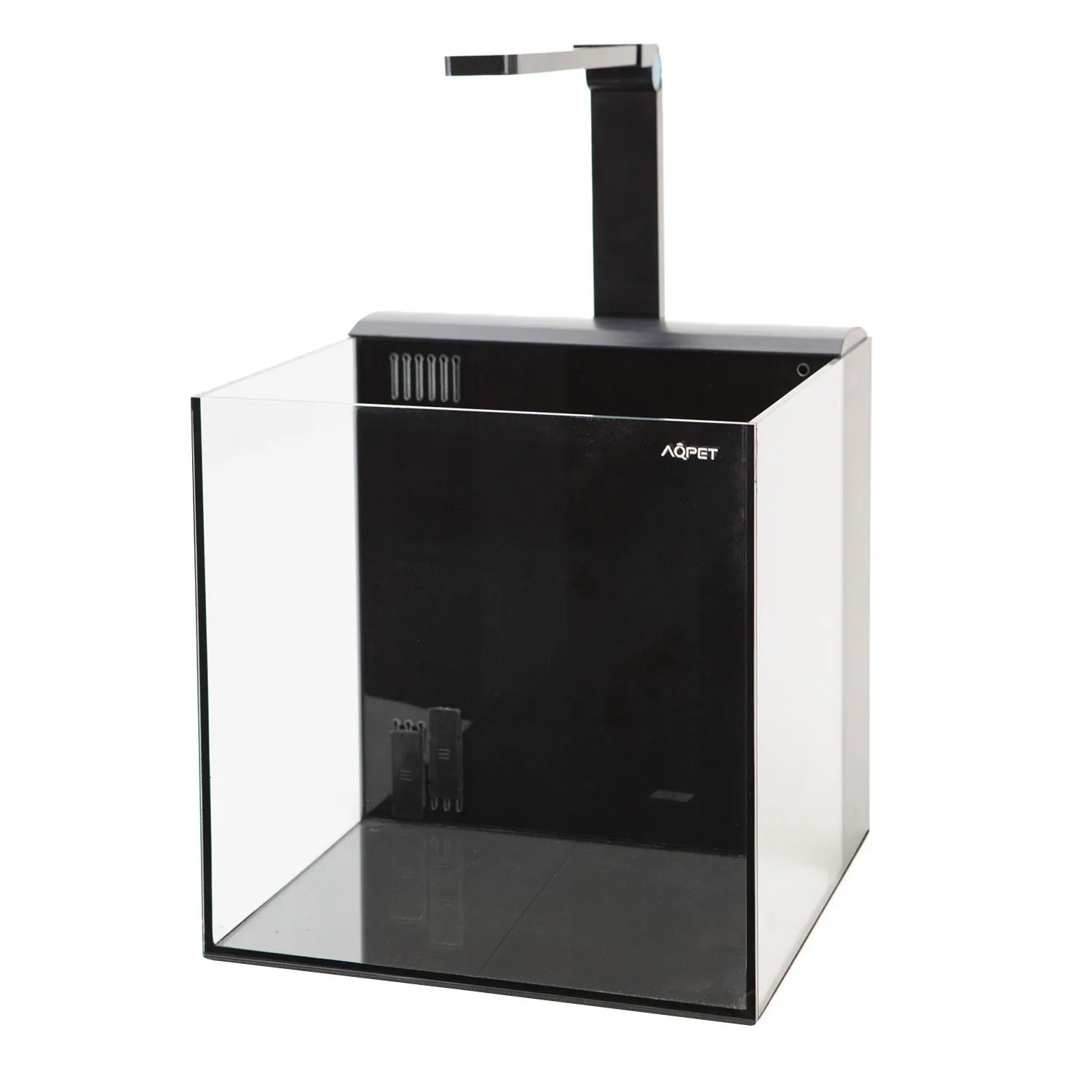 Aqpet Kube 30 Rear Kit - Acquario in vetro extrachiaro 27 lt - 30x30x30cm - dolce o marino - completo di filtro e luce a led