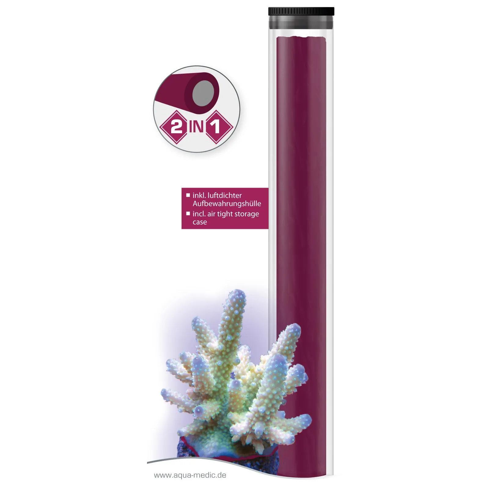 Aqua Medic Reef Construct Purple 2in1 stick - colla epossidica bicomponente istantanea per coralli 114 gr - cod. 420.65