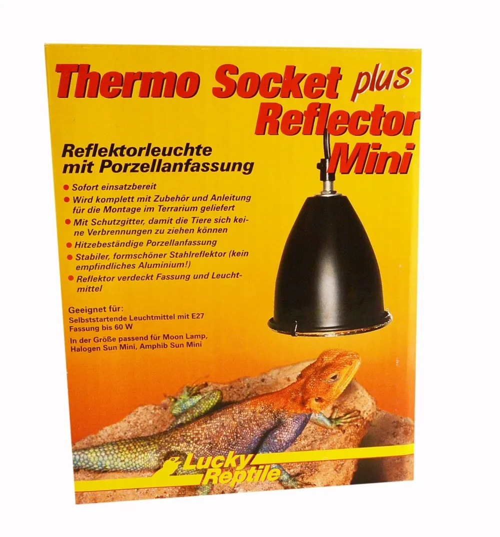 Lucky Reptile – Thermo Socket + Reflector Mini – Portalampada co riflettore luce - per terrario - cod. REP-HTR-3