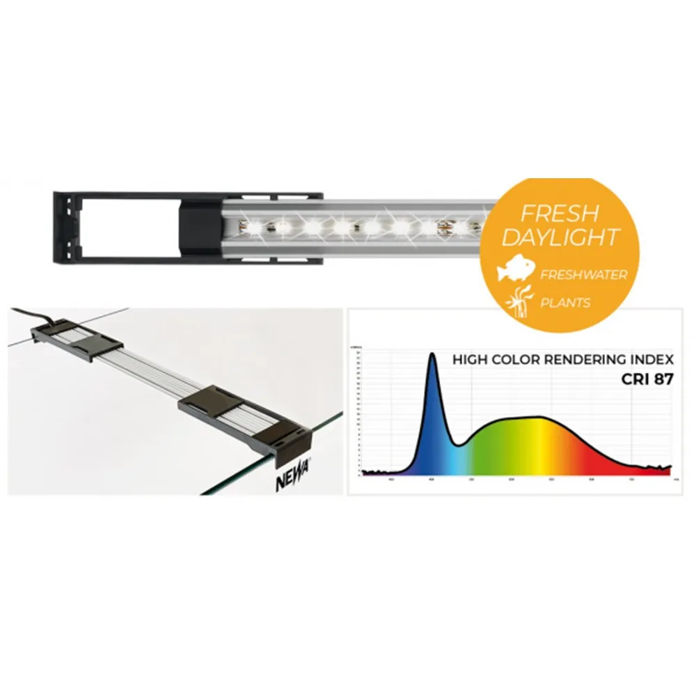 Newa Hobby Slim mini acquario 5 litri nero - 15x15x21.5h cm completo di illuminazione a led 1.5 w