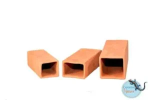 Ceramic Nature Cave Rectangle RED M/L 11,5 x 5 x 3,5 cm - tana per loricaridi, pesci e gamberi o terrario