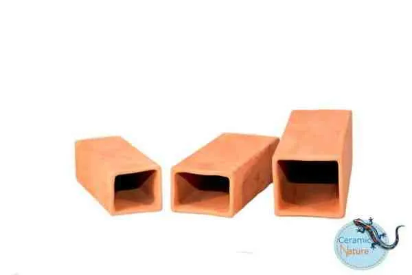 Ceramic Nature Cave Rectangle RED M/L 11,5 x 5 x 3,5 cm - tana per loricaridi, pesci e gamberi o terrario