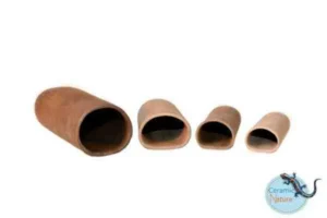 Ceramic Nature Cave Round BROWN M 12 x 5 x 4 cm - tana per loricaridi, pesci e gamberi o terrario