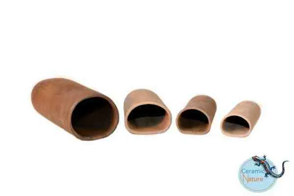 Ceramic Nature Cave Round BROWN M 12 x 5 x 4 cm - tana per loricaridi, pesci e gamberi o terrario