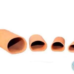 Ceramic Nature Cave Round RED L 14,5 x 6,5 x 4,7 cm - tana per loricaridi, pesci e gamberi o terrario
