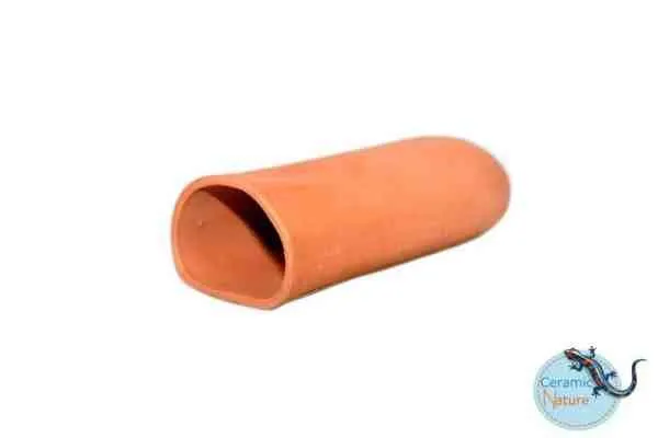 Ceramic Nature Cave Round RED XL 19,5 x 7,8 x 6 cm - tana per loricaridi, pesci e gamberi o terrario