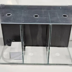 Bettiera artigianale in vetro con filtro biologico - 3 scomparimenti - 40x20x25h cm - 20 lt + pompa e coperchio in plexiglass