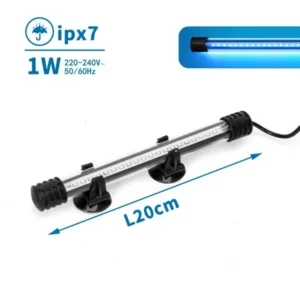 Nobleza Lampada a Led BLU 1 Watt - 20 cm - Impermeabile IPX7 con traformatore per acquario