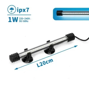 Nobleza Lampada a Led BIANCA 1 Watt - 20 cm - Impermeabile IPX7 con traformatore per acquario
