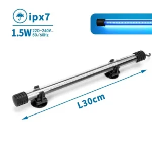 Nobleza Lampada a Led BIANCA 1,5 Watt - 30 cm - Impermeabile IPX7 con traformatore per acquario