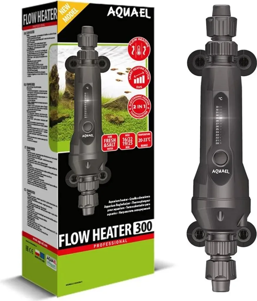 Aquael Flow Heater 300 w - Termoriscaldatore esterno regolabile per acquari da 100 a 600 lt - nuova versione