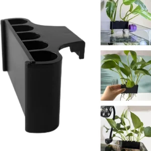 Supporto per posizionare piante emerse da terrario/paludario a bordo acquario a 5 fori - 9.3x4.5x4.5 cm