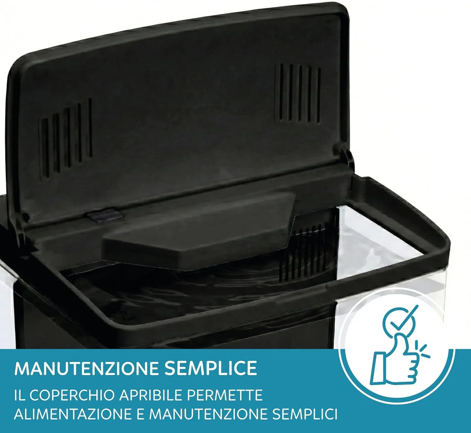 Aqpet Neya Led 5 lt Nero - Mini Acquario da scrivania 5 lt - 20x15x20h cm completo