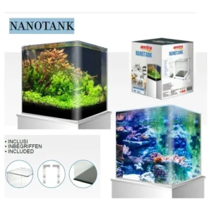 Amtra NanoTank cubo 20 litri - 25x25x30 cm vetro curvo con coperchio e sostegni trasparenti