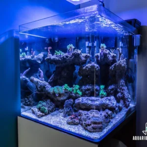 Nano reef 90 litri completo di tecnica: skimmer, filtro a zainetto, pompe di movimento e plafoniera led AI Pime 16 hd reef 59 w