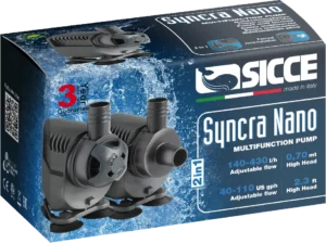 Sicce Syncra nano - Pompa sommersa o in linea regolabile 430 lt/h - consumo 2,8 W