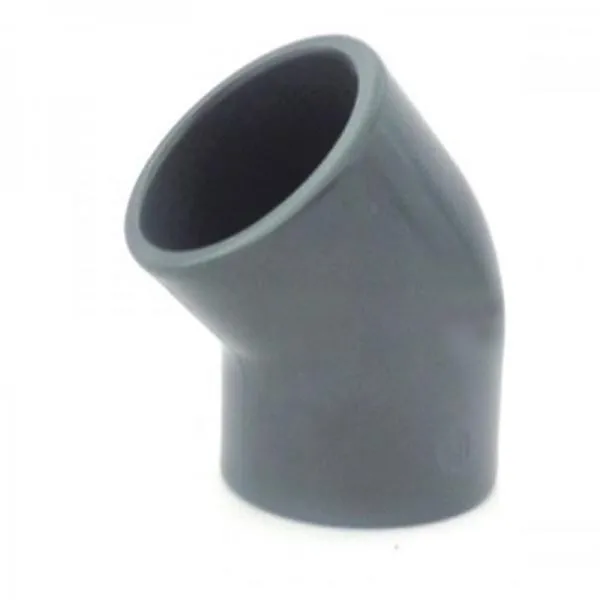 Gomito 45° PVC semicurva ad incollaggio diametro Ø 40 mm - grigio