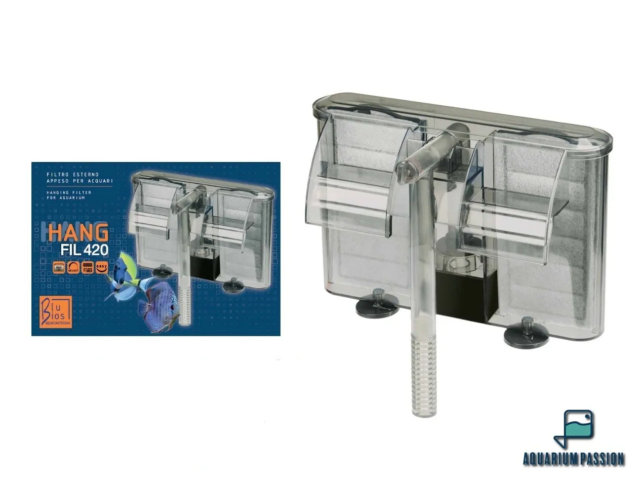 Blu Bios FILTRO a zainetto Hang Fil 420 lt/h per acquari fino a 100 lt