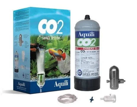 Aquili kit CO2 Small System - Riduttore a Pistoncino e bombola da 300 gr. - impianto co2 per piccoli acquari - cod. CO2SMALL