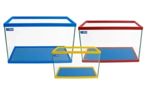 Acquario in vetro con cornice colorata 30x18x23h
