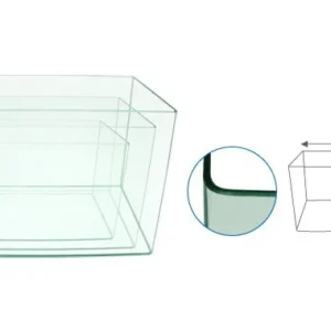 Acquario in vetro con angolo stondato 30x19x26h