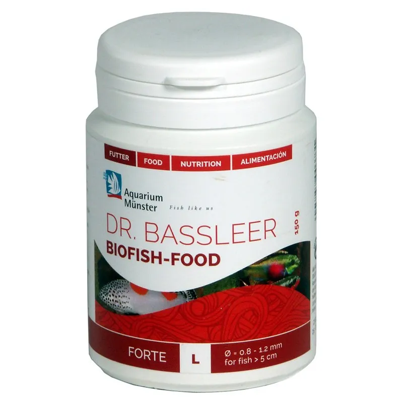 Aquarium Munster Dr. Bassleer Biofish Food Forte L 100ml/60gr Granulometria 0,8 - 1,2 mm - mangime con immuno-stimolanti