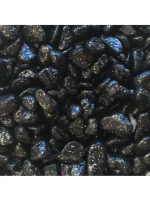 Ghiaia Nera a Pois 8-12 mm, ciottoli neri - 2 kg- fondo inerte per acquario - OceanMax