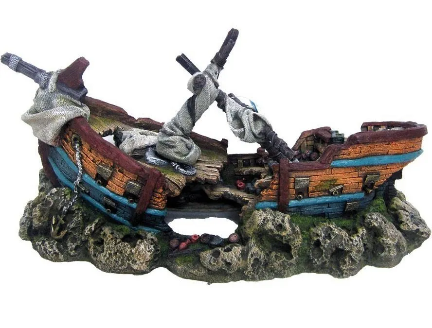 Amtra RELITTO SU ROCCE XL 54x24.2x28 cm barca, galeone, veliero