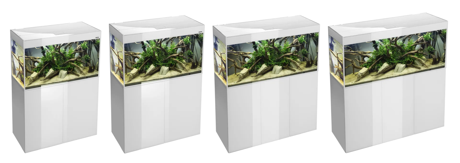 Aquael Glossy 100 White 100X40X63h cm - 215 lt bianco - Acquario Completo di illuminazione a Led