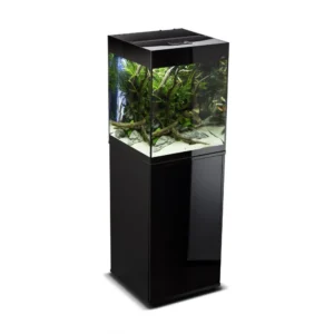 Aquael Glossy Cube 50 Black 50x50x150h cm - 135 lt nero con supporto - Mobile + Acquario Completo di illuminazione a Led
