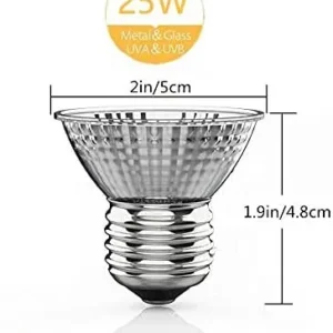 Faretto di ricambio UVA UVB 25w E27 per Lampada Alogena Tartarughe e rettili - basking Acquario, terrario, tartarughiera