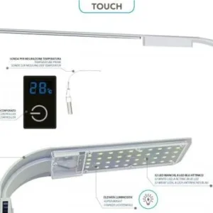 Whimar - LED Lamp X9 Touch White&Blue colore Bianco - plafoniera ultra slim white15 W + termometro e display digitale
