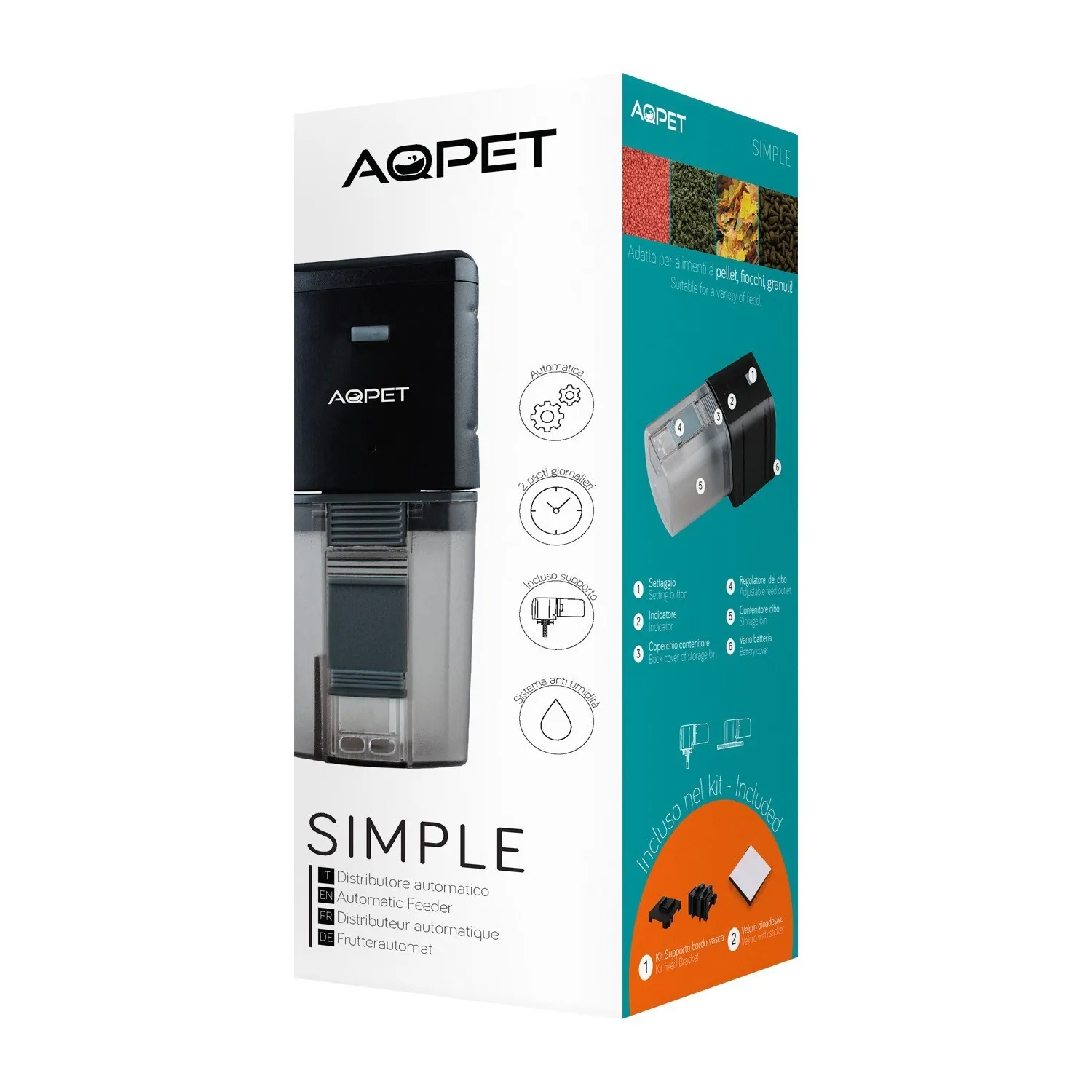 Aqpet Simple Mangiatoia Automatica per Acquari - Distributore automatico di mangime