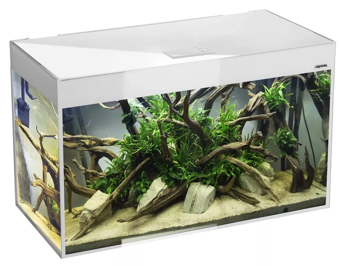 Aquael Glossy 120 White 120X40X63h cm - 260 lt bianco - Acquario Completo di illuminazione a Led