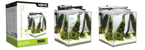 Aquael Fish & Shrimp Set Duo 35 - Black - acquario completo 49 Lt - 35x35x40h cm Nero