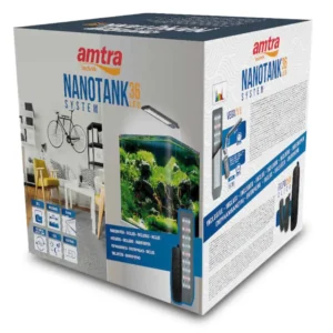 Amtra NanoTank System completo 36 litri - 40x30x30 cm vetro curvo con filtro e plafoniera a led