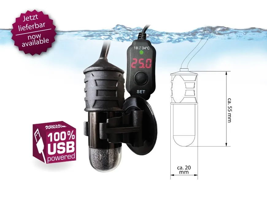 Aqua Medic Micro Heater 10 w- Riscaldatore regolabile con connessione USB per mini acquari